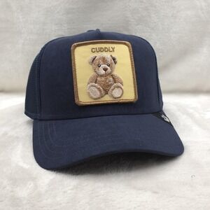 Goorin Bros Hat Cap Cuddly Bear Patch Snap Back Streetwear Blue Trucker Mens